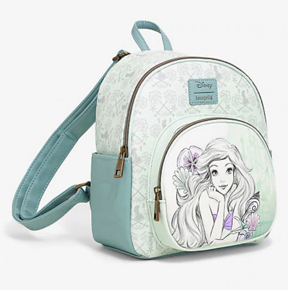 Loungefly Disney Ariel Sketch Mini Backpack New - Picture 2 of 5